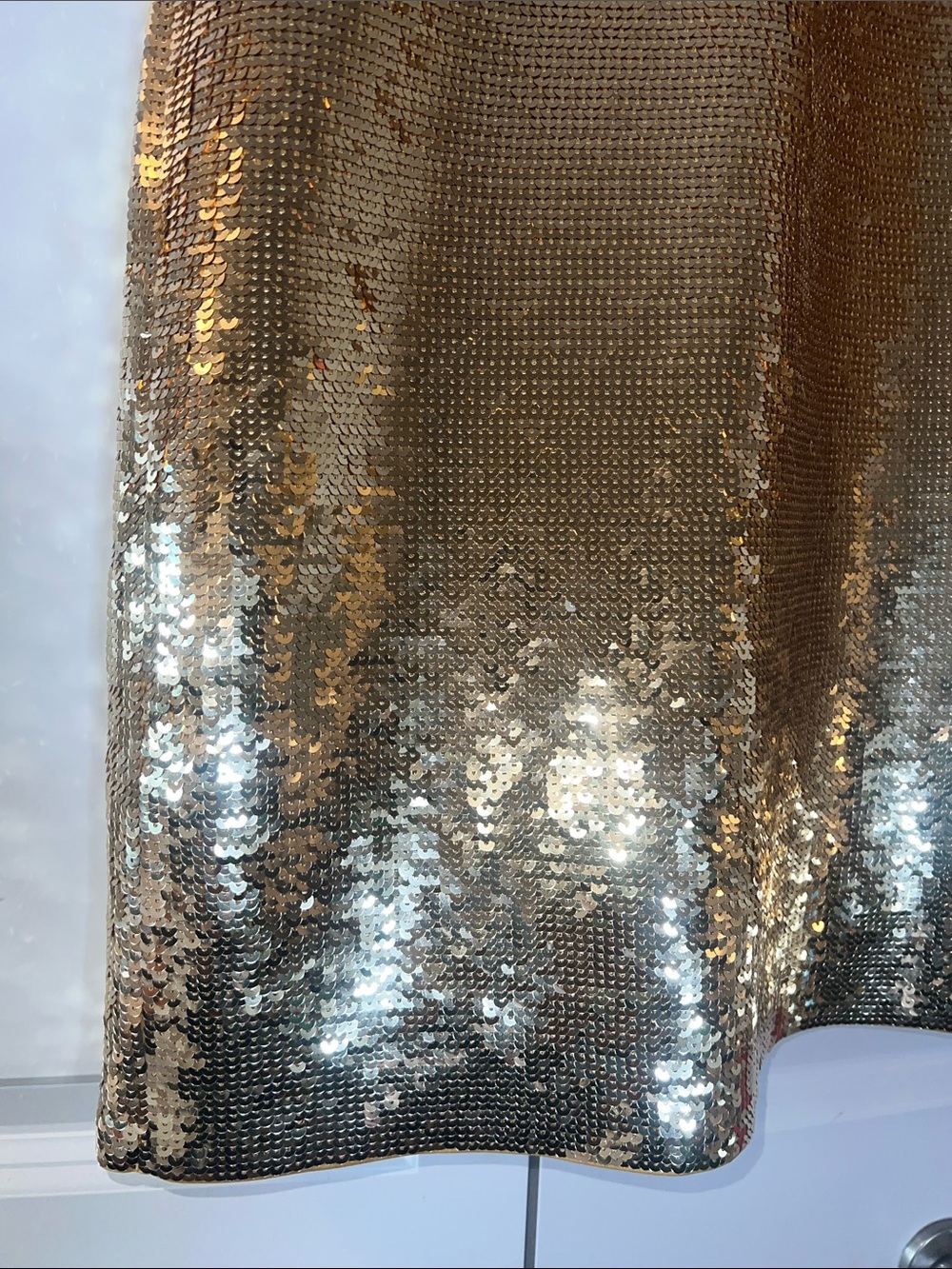 Michael Kors Gold Sequin Sleeveless Shift Dress - Picture 3 of 6